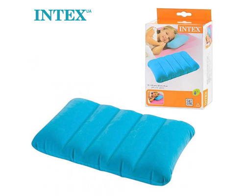 Надувна велюрова подушка INTEX голуба (68676) Розмір: 43х28х9см