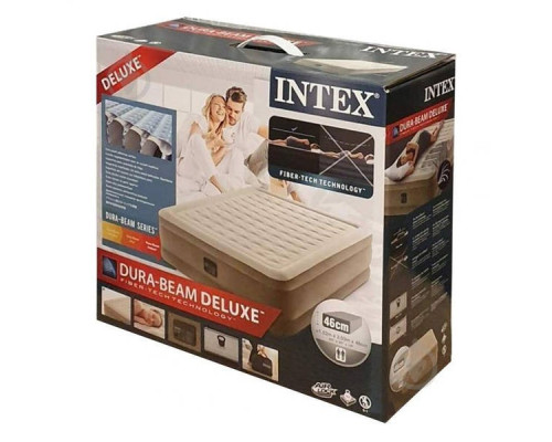 Надувний двоспальний матрац Intex 64428 з вбудованим насосом, 203x152x46см