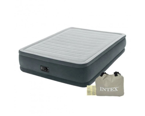 Надувне двоспальне ліжко Intex 64126 з вбудованим насосом, 152x203/206x46см