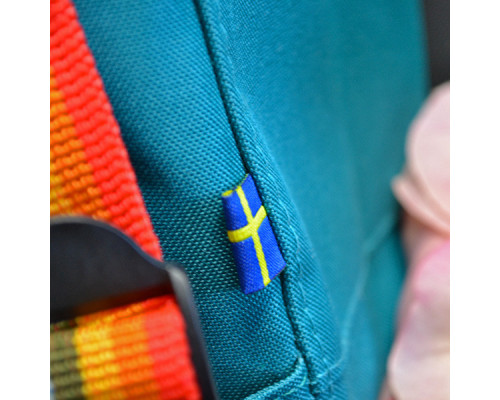 Рюкзак Fjallraven Kanken MINI з райдужними ручками Лазурно-сірий розмір 27*21*10 (7L)