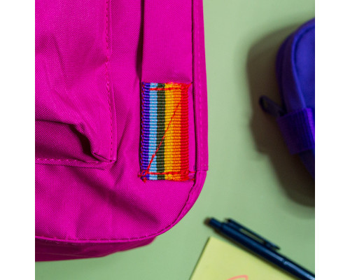 Рюкзак Fjallraven Kanken MINI з райдужними ручками Лазурно-сірий розмір 27*21*10 (7L)
