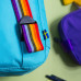 Рюкзак Fjallraven Kanken MINI з райдужними ручками Лазурно-сірий розмір 27*21*10 (7L)