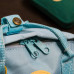 Рюкзак Fjallraven Kanken MINI з райдужними ручками Лазурно-сірий розмір 27*21*10 (7L)