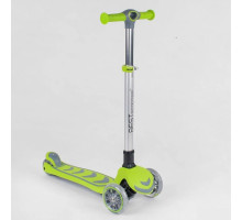 Дитячий самокат Best Scooter 46987. Складане алюмінієве кермо, PU колеса з підсвічуванням. Салатовий
