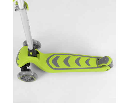 Дитячий самокат Best Scooter 46987. Складане алюмінієве кермо, PU колеса з підсвічуванням. Салатовий