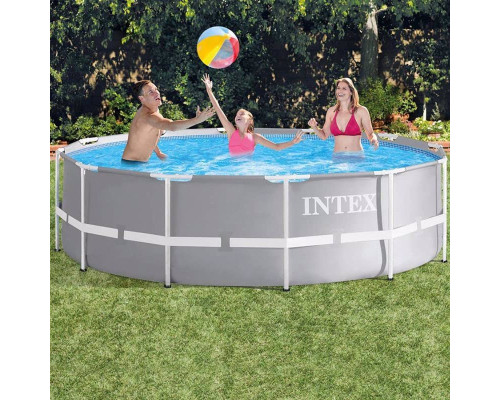Круглий каркасний басейн Intex 26716 з драбиною і насосом-фільтром, 366x99см 8503л