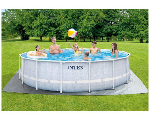 Круглий каркасний басейн Intex 26746 з драбиною, тентом, підстилкою і насосом-фільтром, 488x122см 19776л