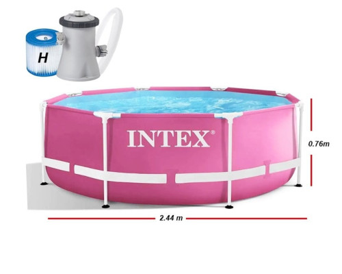 Круглий каркасний басейн Intex 28292 з насосом-фільтром, 244x76см 2843л