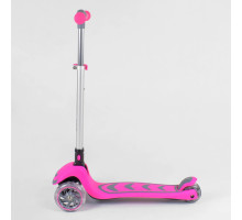 Дитячий самокат Best Scooter 57795. Складане алюмінієве кермо, PU колеса з підсвічуванням. Рожевий