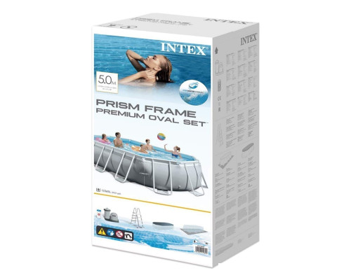 Овальний каркасний басейн Intex 26796 зі сходами,  насосом-фільтром і скіммером, 503x274x122см 18202л