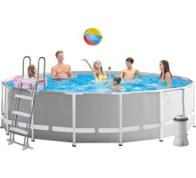 Круглий каркасний басейн Intex 26726 зі сходами і насосом-фільтром, 457x122см 16805л