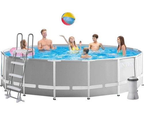 Круглий каркасний басейн Intex 26726 зі сходами і насосом-фільтром, 457x122см 16805л