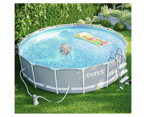 Круглий каркасний басейн Intex 26726 зі сходами і насосом-фільтром, 457x122см 16805л