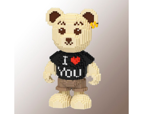 Конструктор Magic Blocks Ведмедик "I love you" Бежевий на 4450 деталей. Ведмедик Тедді 40 см
