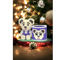 Конструктор Magic Blocks Органайзер для олівців на 1488 деталей. Ведмедик Bearbrick 24,8 см