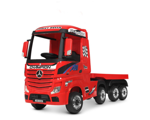 Електромобіль дитячий вантажівка Mercedes Bambi M 4208EBLR-3 (2), з причепом. Червоний