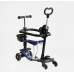 Дитячий самокат 5в1 Best Scooter LS-90225. З дод. колесами, захисним бампером, PU колеса з підсвічуванням. Чорний