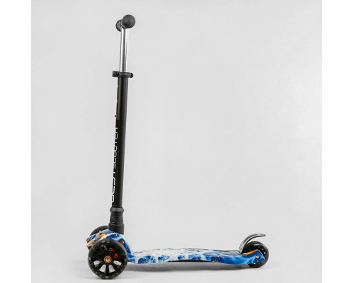 Дитячий самокат Best Scooter MAXI S - 11102. Знімне кермо, колеса PU з підсвічуванням. Блакитний