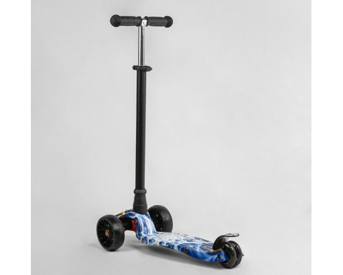 Дитячий самокат Best Scooter MAXI S - 11102. Знімне кермо, колеса PU з підсвічуванням. Блакитний