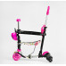 Дитячий самокат 5в1 Best Scooter LS-96302. З дод. колесами, захисним бампером, PU колеса з підсвічуванням. Рожевий