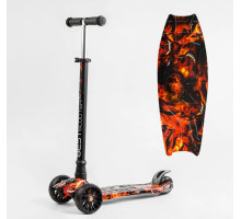 Дитячий самокат Best Scooter MAXI S-10606. Знімне кермо, 4 PU колеса з підсвічуванням. червоний