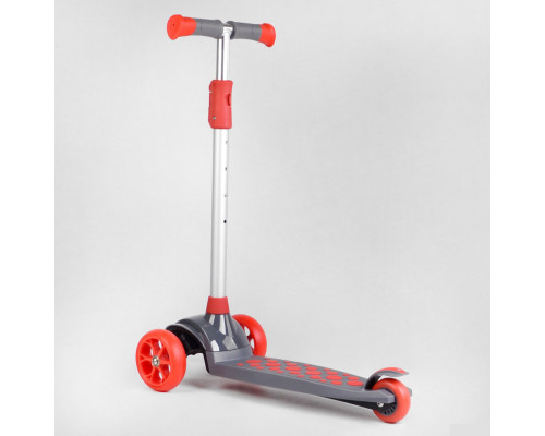 Дитячий самокат Best Scooter LK-52003. Підсвічування деки, коліс та дисків, PU колеса, знімне кермо. Червоний