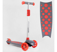 Дитячий самокат Best Scooter LK-52003. Підсвічування деки, коліс та дисків, PU колеса, знімне кермо. Червоний