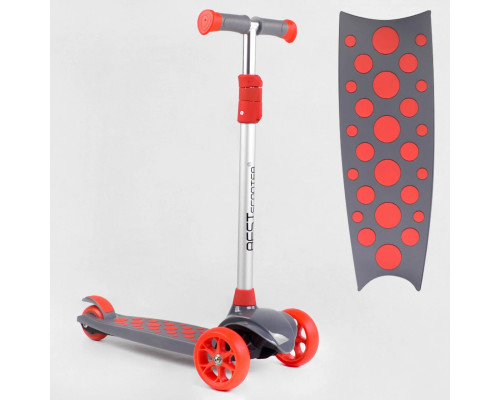 Дитячий самокат Best Scooter LK-52003. Підсвічування деки, коліс та дисків, PU колеса, знімне кермо. Червоний