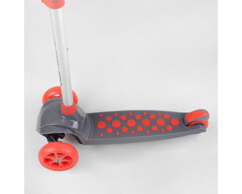 Дитячий самокат Best Scooter LK-52003. Підсвічування деки, коліс та дисків, PU колеса, знімне кермо. Червоний