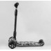 Дитячий самокат Best Scooter 65-878 MAXI. Складане кермо, 3 колеса PU з підсвічуванням. Чорний
