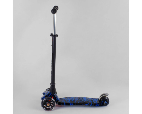 Дитячий самокат Best Scooter 779-1528 MAXI. Пластмасовий, 4 PU колеса з підсвічуванням. Чорний
