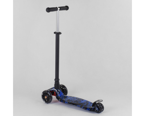 Дитячий самокат Best Scooter 779-1528 MAXI. Пластмасовий, 4 PU колеса з підсвічуванням. Чорний