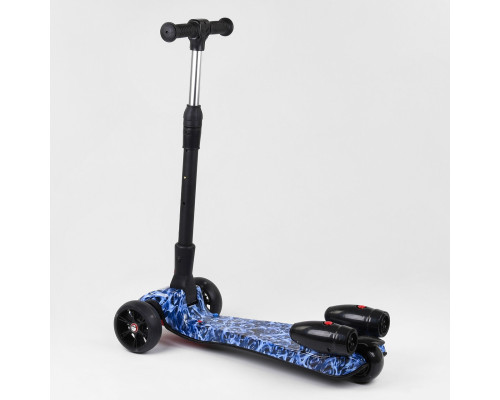 Дитячий самокат Best Scooter MAXI 46189. З парогенератором, музика, дим, світло, складане кермо. Синій